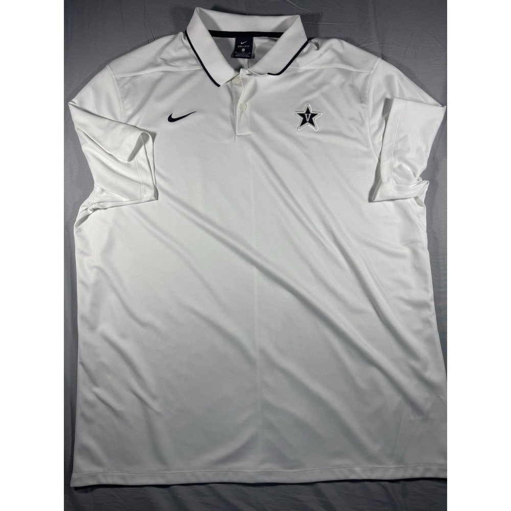 Nike Dri-Fit Men's Vanderbilt White Short Sleeve Polo Size XL